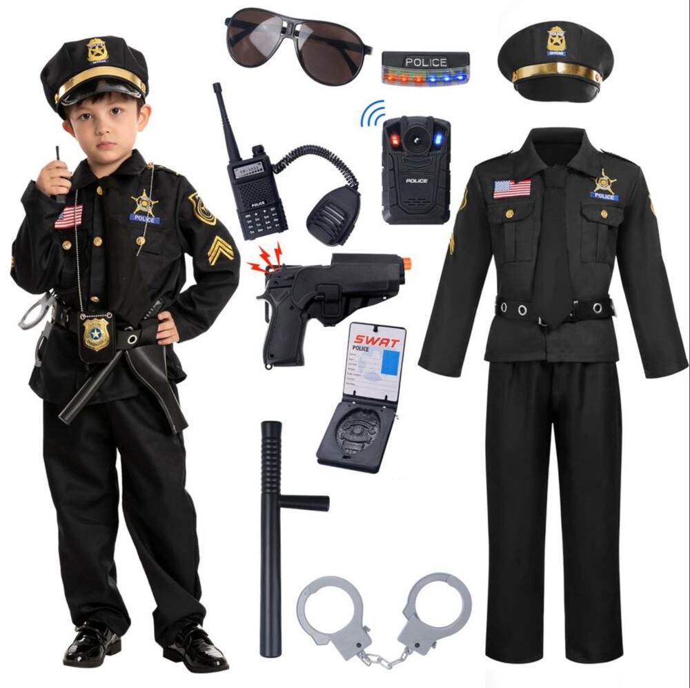 Spooktacular Creations Kids Halloween Police Officer Costume Black Cosplay XL